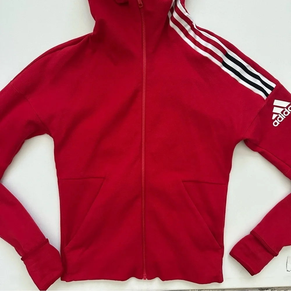 Adidas Red Full-Zip Hoodie Size XS Men